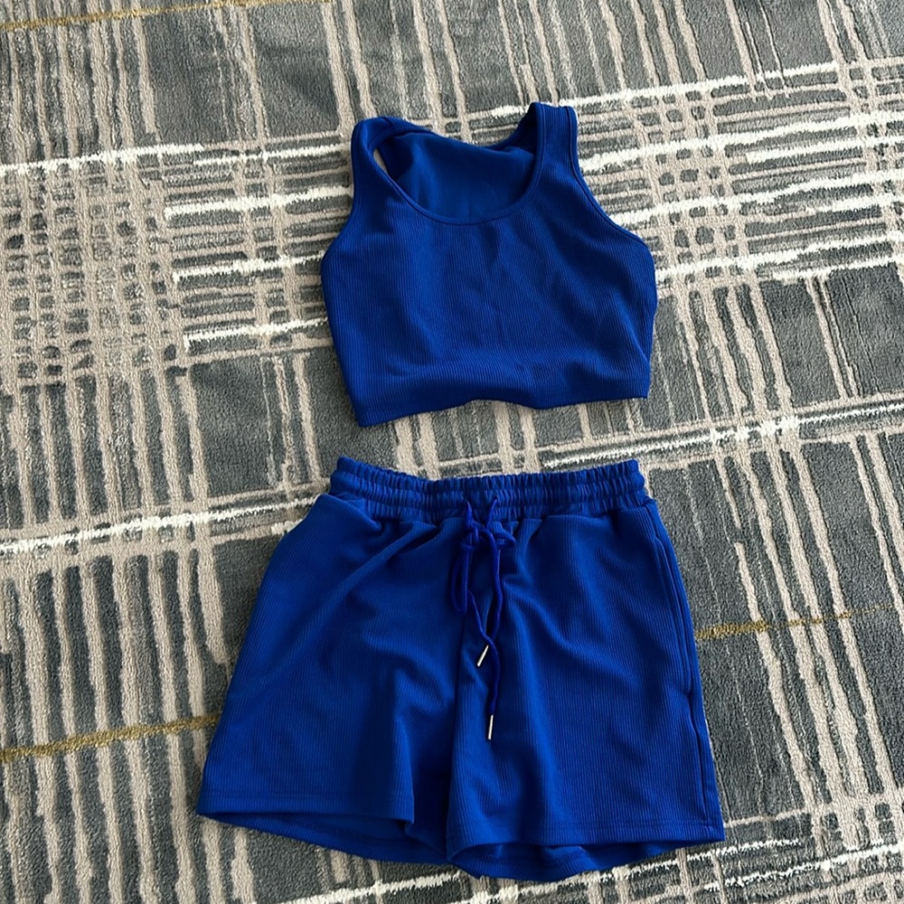 NWOT Cobalt blue work out set